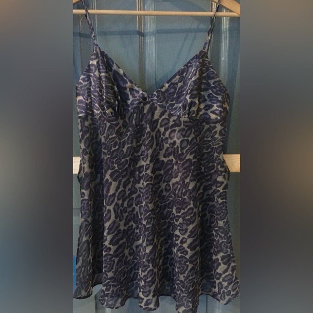 Victoria’s Secret Satin/Sheer Leopard Print Nightgown. Medium